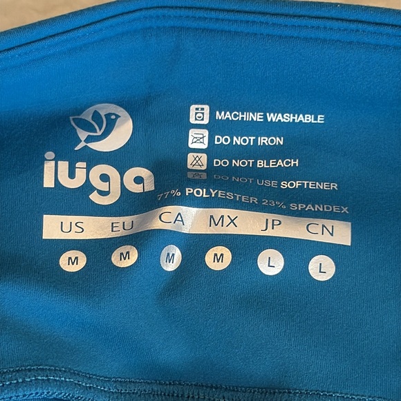 Amazon iuga high waist yoga pants peacock blue women’s size medium NWT - Picture 5 of 11